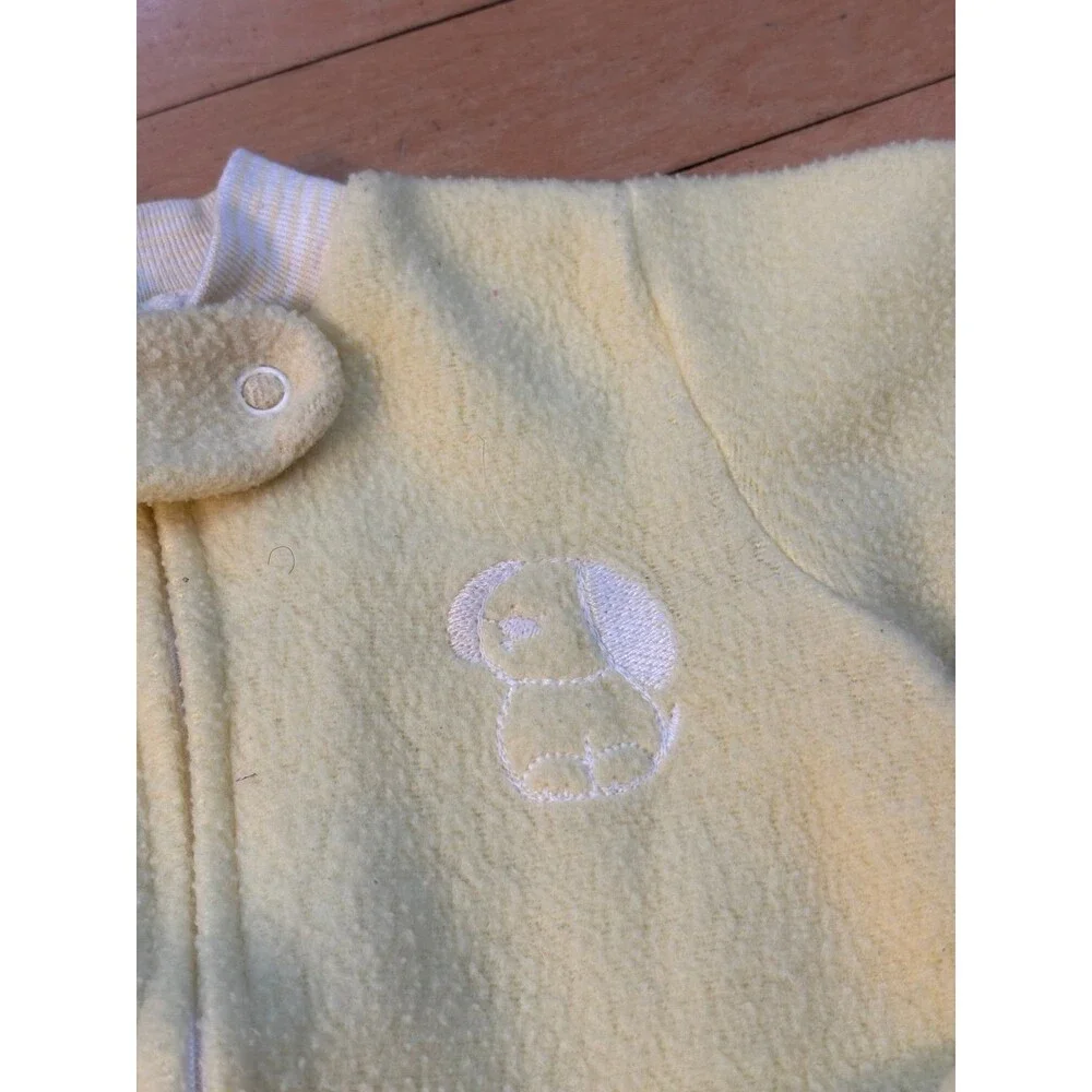 Carter’s vintage yellow puppy dog embroidered fleece sleep sack to 23 lbs